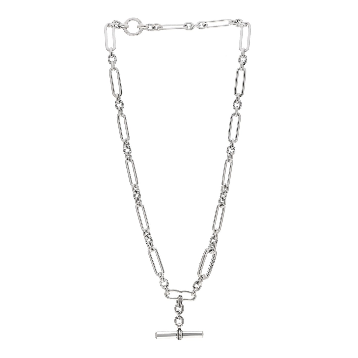 Sterling Silver Diamond Small Lexington Chain Necklace