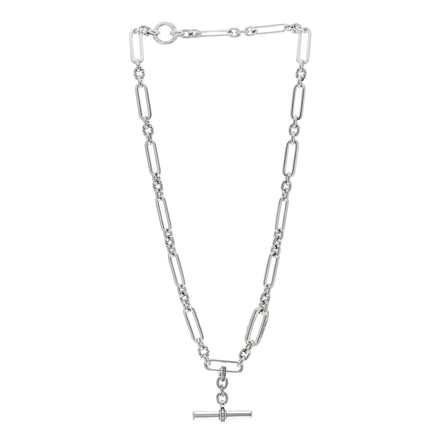 David Yurman Sterling Silver Diamond Small Lexington Chain Necklace 3 of 4