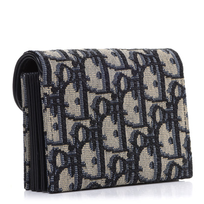 Christian Dior Oblique Saddle 5-Gusset Card Holder Blue 3 of 8