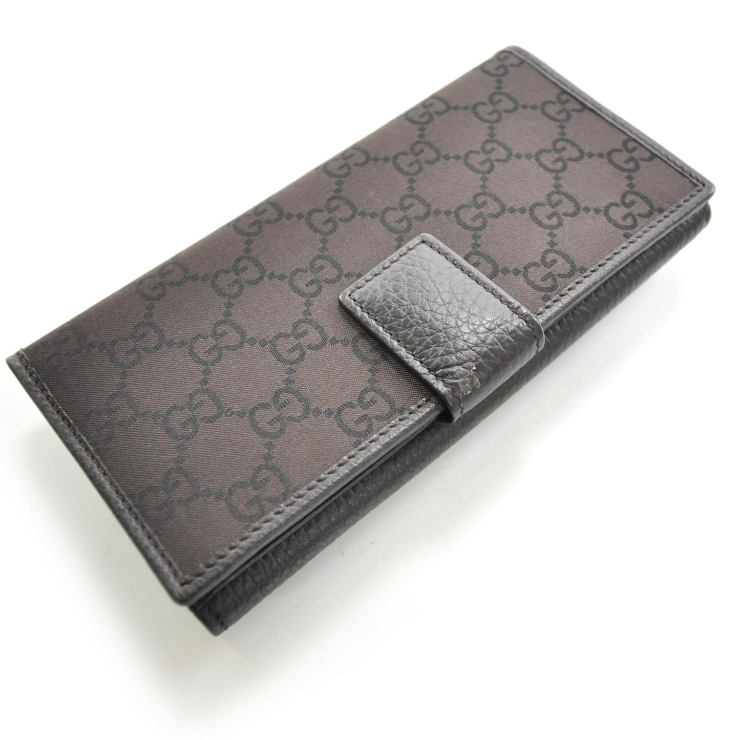 Monogram Nylon Leather Continental Wallet Brown