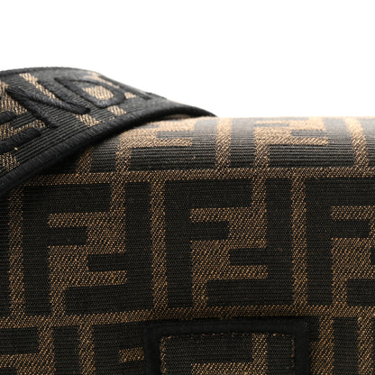 Fendi Fabric Jacquard FF 1974 Medium Baguette Tobacco Moro Black 7 of 10