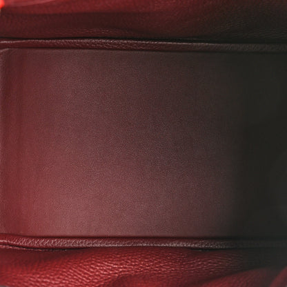 Hermes Taurillon Clemence Verso Lindy 30 Orange Poppy Bordeaux 5 of 9