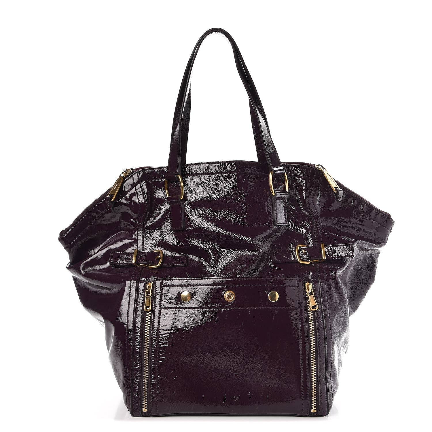 Saint Laurent Patent Medium Downtown Tote Purple 1 of 11