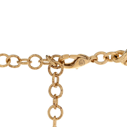 Chanel Resin Crystal Heart CC Chain Necklace Gold Blue 5 of 9