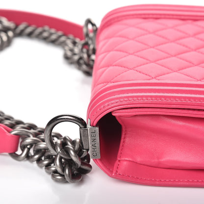 Chanel Lambskin Quilted Small Square Boy Flap Pink 11 of 13