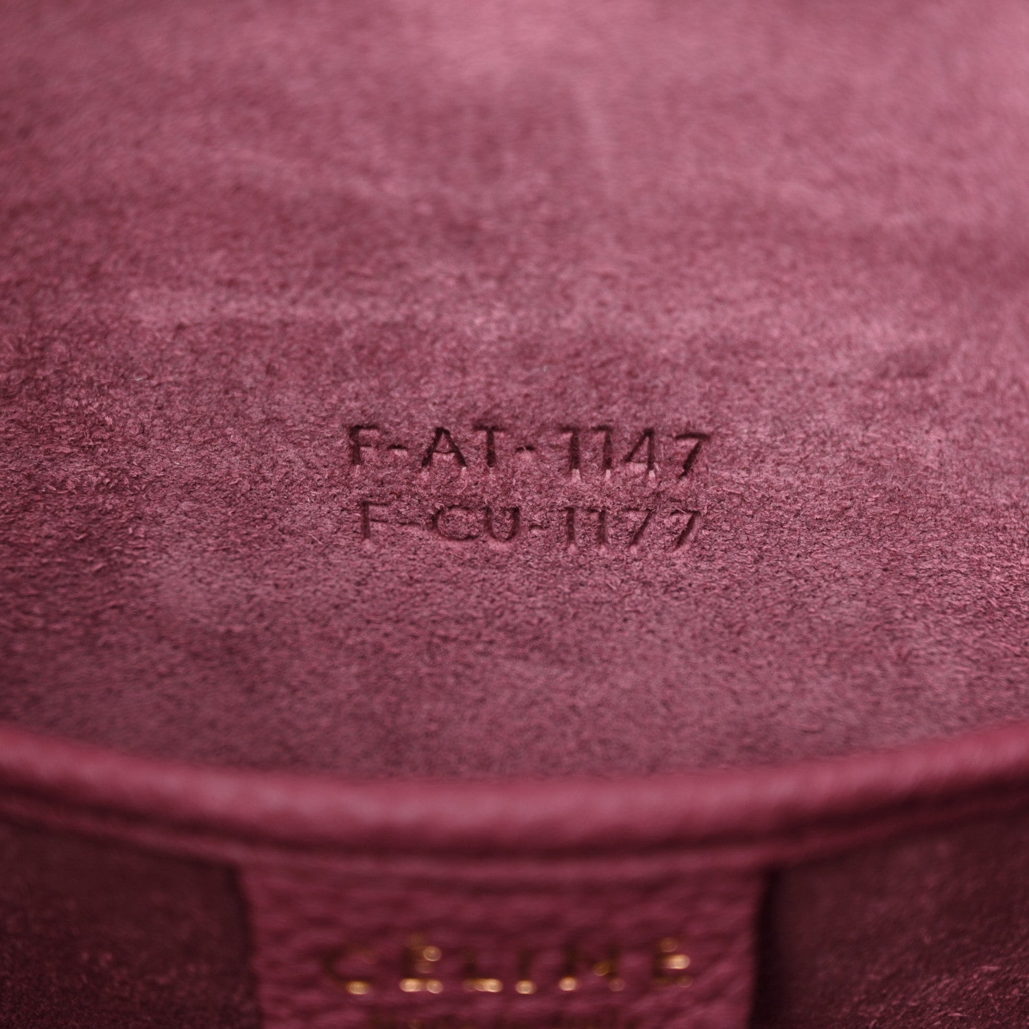 Celine Drummed Calfskin Nano Luggage Plum 7 of 12