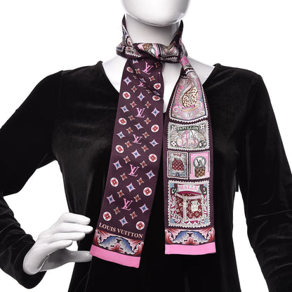 Louis Vuitton Silk Lettre A Louis Bandeau Bordeaux 2 of 4