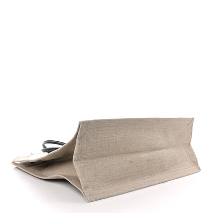 Saint Laurent Linen Calfskin Rive Gauche Tote Optic White 4 of 8