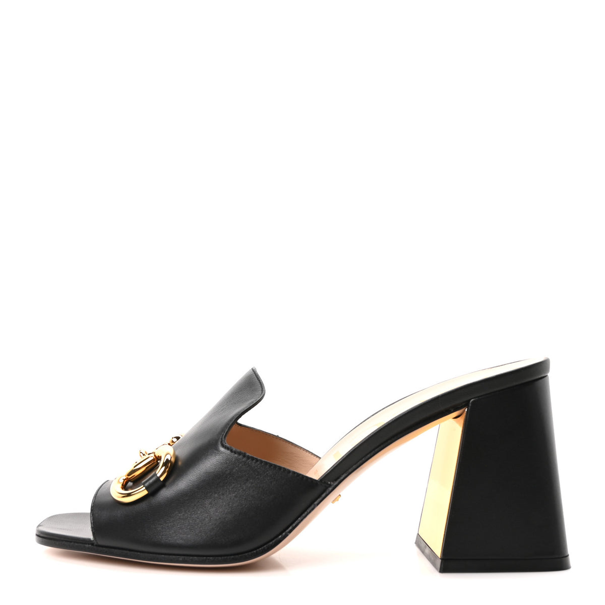 Gucci Nappa Horsebit 75mm Slide Sandals 41 Black 1 of 10