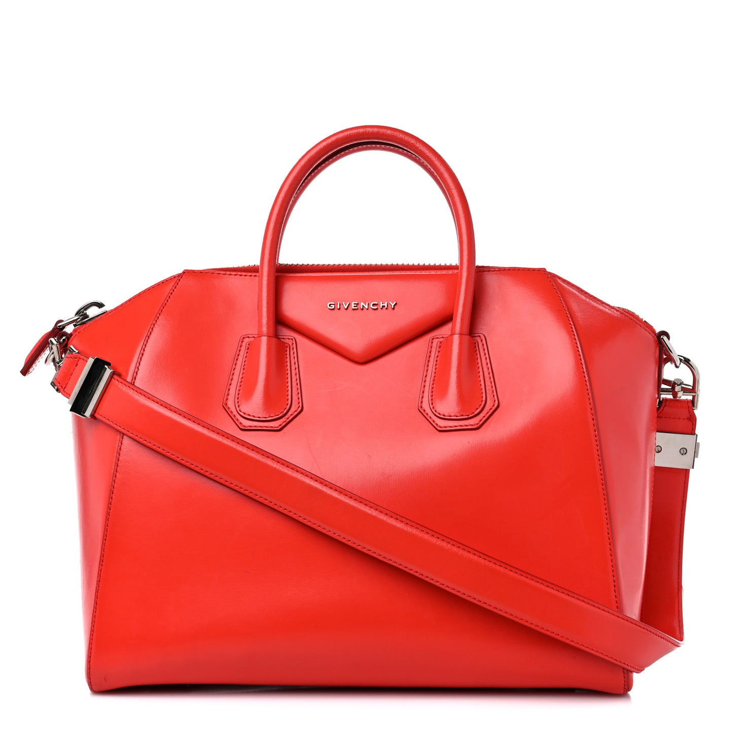 Shiny Lord Calfskin Medium Antigona Orange