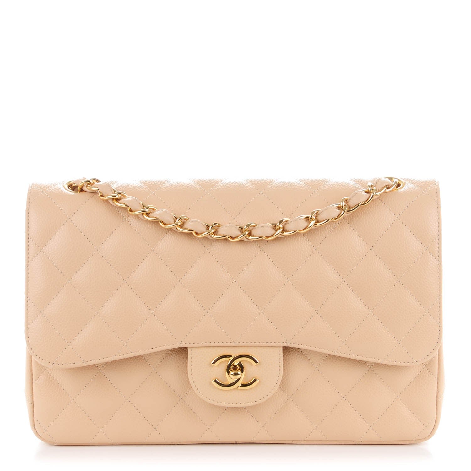 Chanel Caviar Quilted Jumbo Double Flap Beige Clair 1 of 8