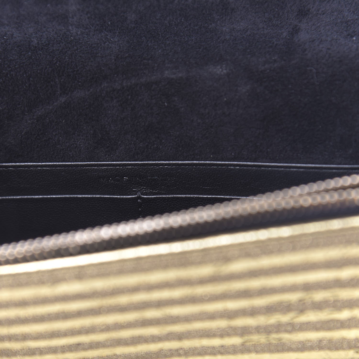 Saint Laurent Metallic Goatskin Lambskin Classic Monogram Kate Tassel Chain Wallet Gold 6 of 10