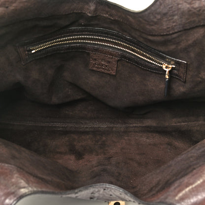 Gucci Ostrich Large Bardot Shoulder Bag Brown 4 of 4