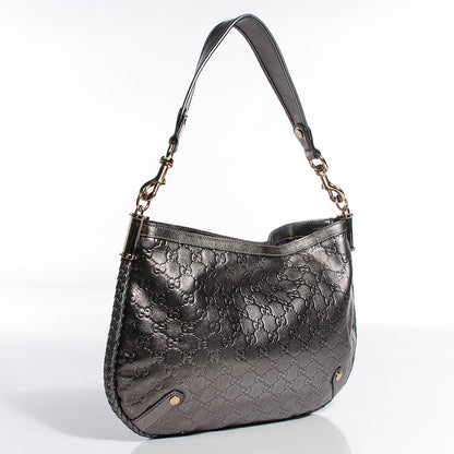 Gucci Guccissima Britt Medium Shoulder Bag Gunmetal 3 of 8