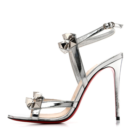 Christian Louboutin Specchio Studded Galerietta 100 Sandals 37 Silver 1 of 13