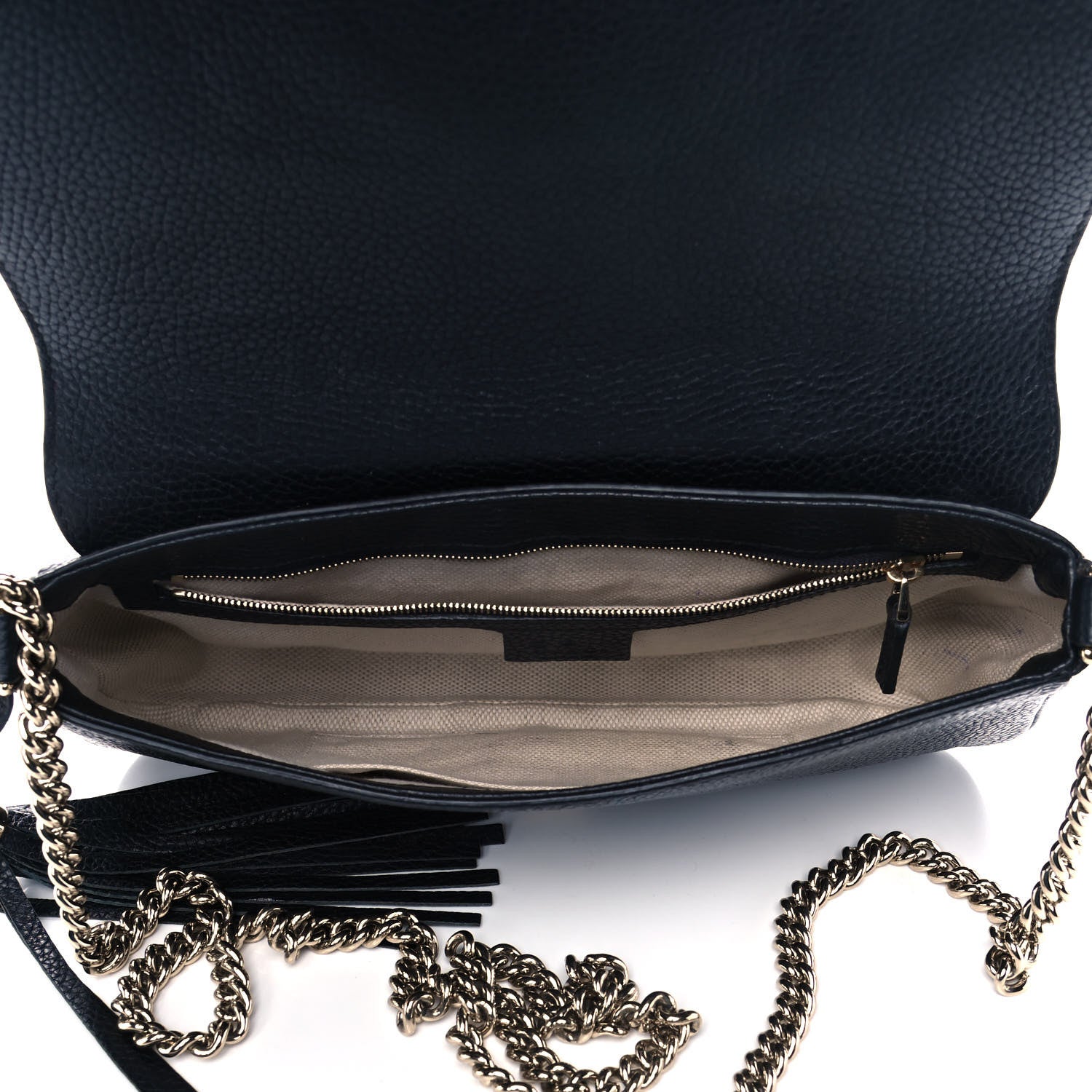 Gucci Pebbled Calfskin Medium Soho Flap Crossbody Black 5 of 13