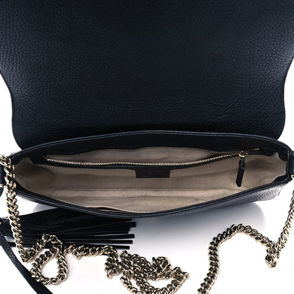 Gucci Pebbled Calfskin Medium Soho Flap Crossbody Black 5 of 13