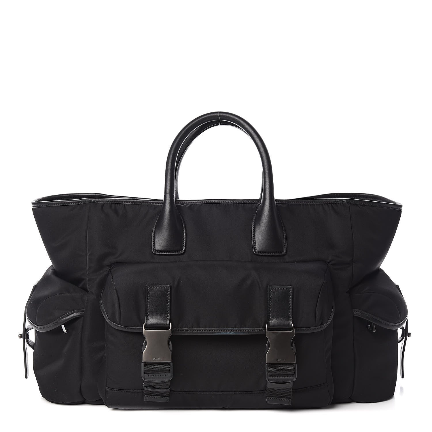 Prada City Calf Tessuto Nylon Shopping Tote Black 1 of 12