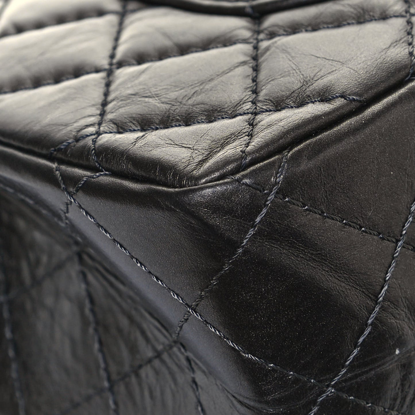 Aged Calfskin Quilted 2.55 Reissue 226 Flap Black
