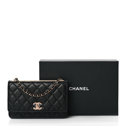 Chanel Lambskin Quilted Trendy CC Wallet On Chain WOC Black 12 of 12