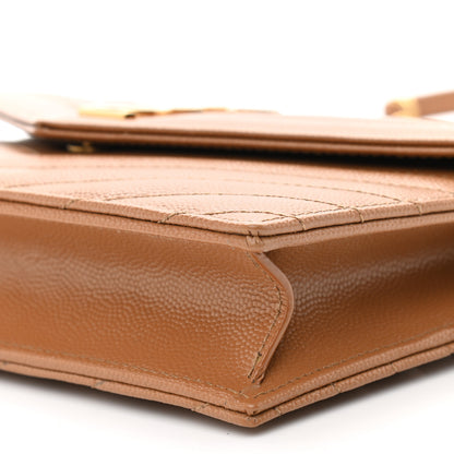 Saint Laurent Grain De Poudre Matelasse Chevron Monogram Envelope Chain Wallet Natural Dark 10 of 10