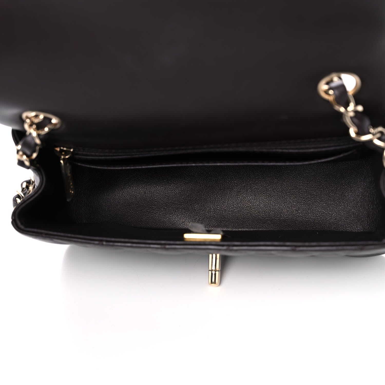 Chanel Lambskin Quilted Mini Rectangular Flap Dark Brown 5 of 13