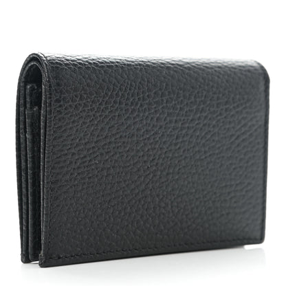 Gucci Dollar Calfskin Enamel Monochrome GG Marmont Card Case Black 3 of 7