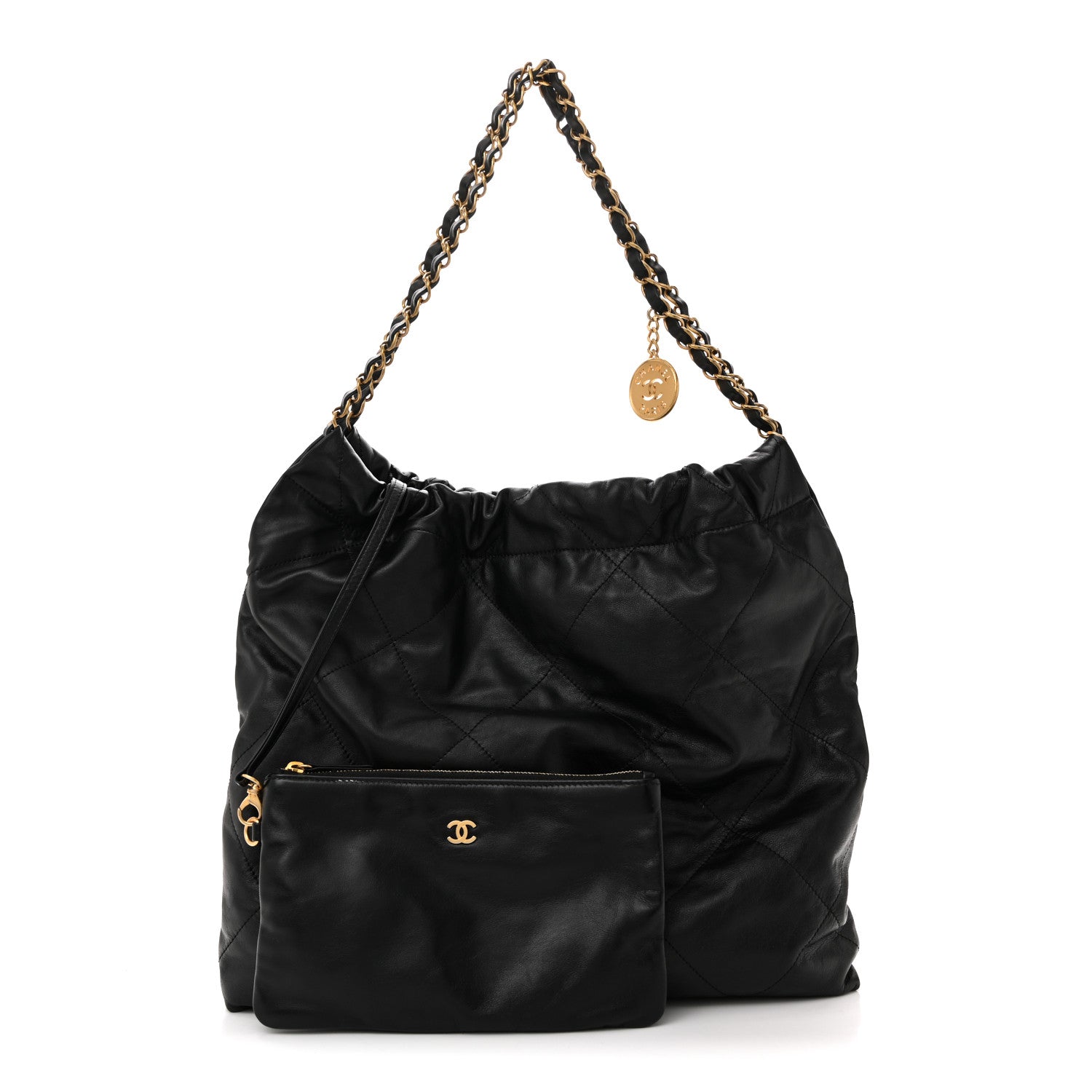 Chanel Shiny Calfskin Quilted Chanel 22 Black 3 of 11
