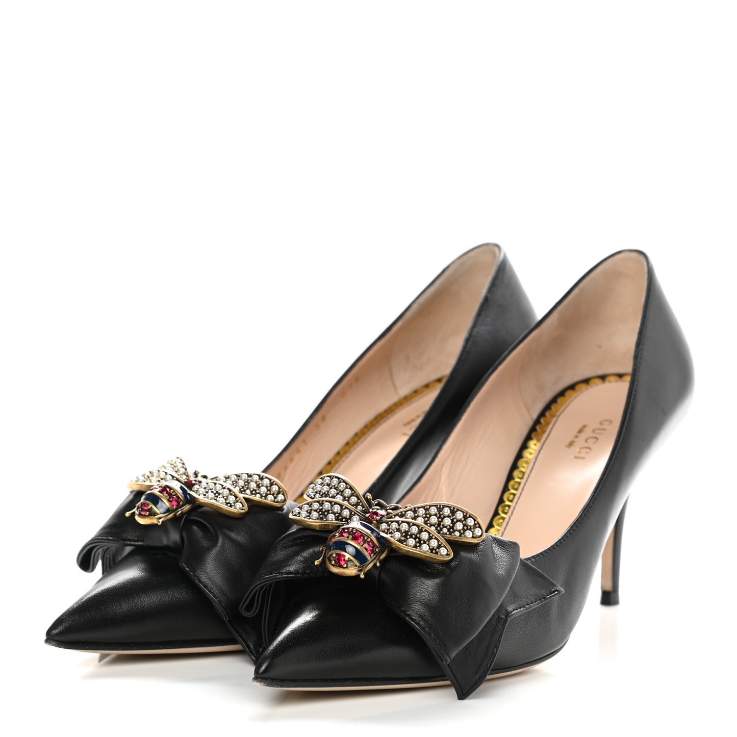 Nappa Queen Margaret Mid Heel Pumps 38 Black