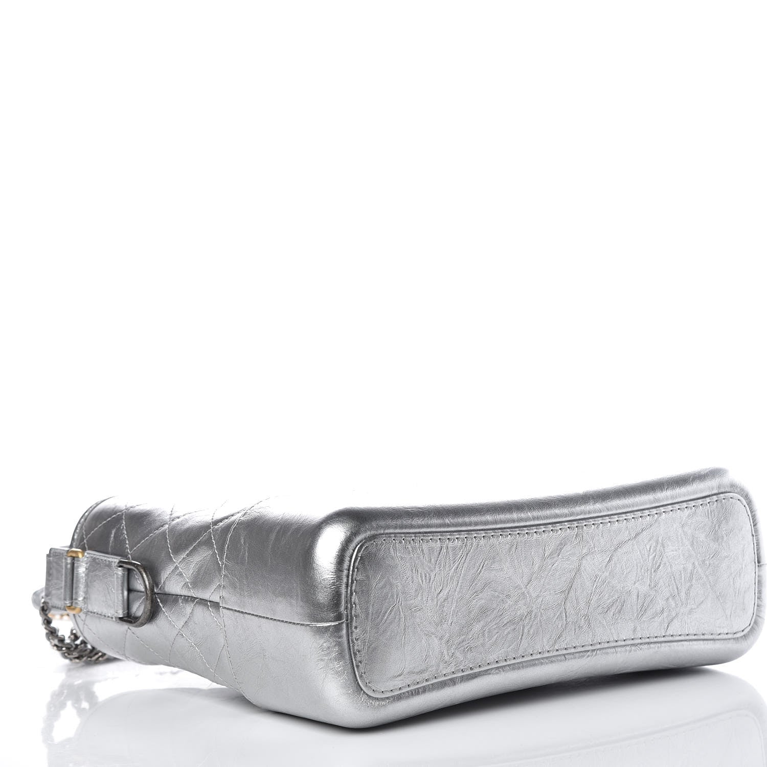 Chanel Metallic Lambskin Calfskin Quilted Medium Gabrielle Hobo Silver 4 of 10