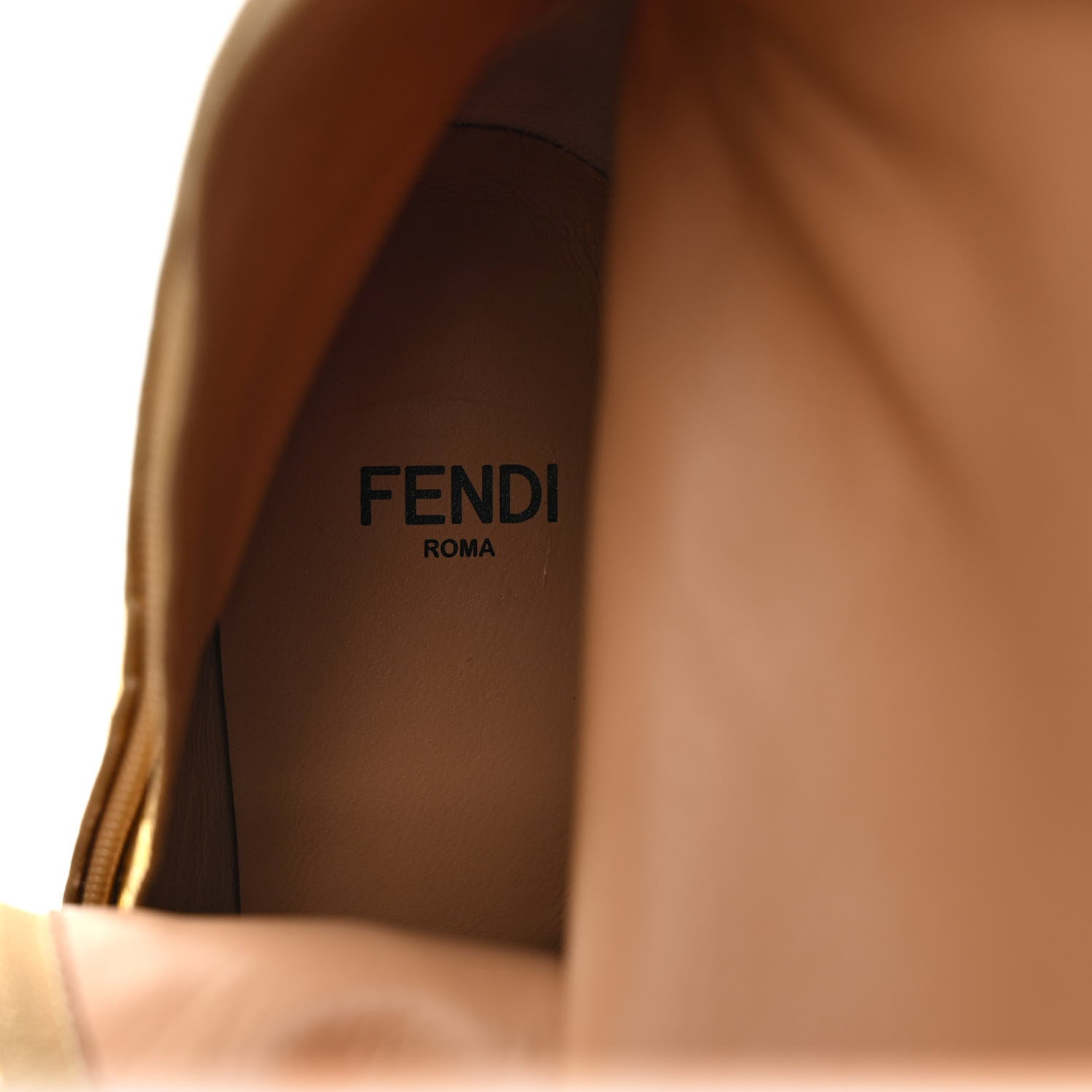 Fendi Laminated Craquele Nappa Fendi First 95mm Booties 37 Gold 7 of 7
