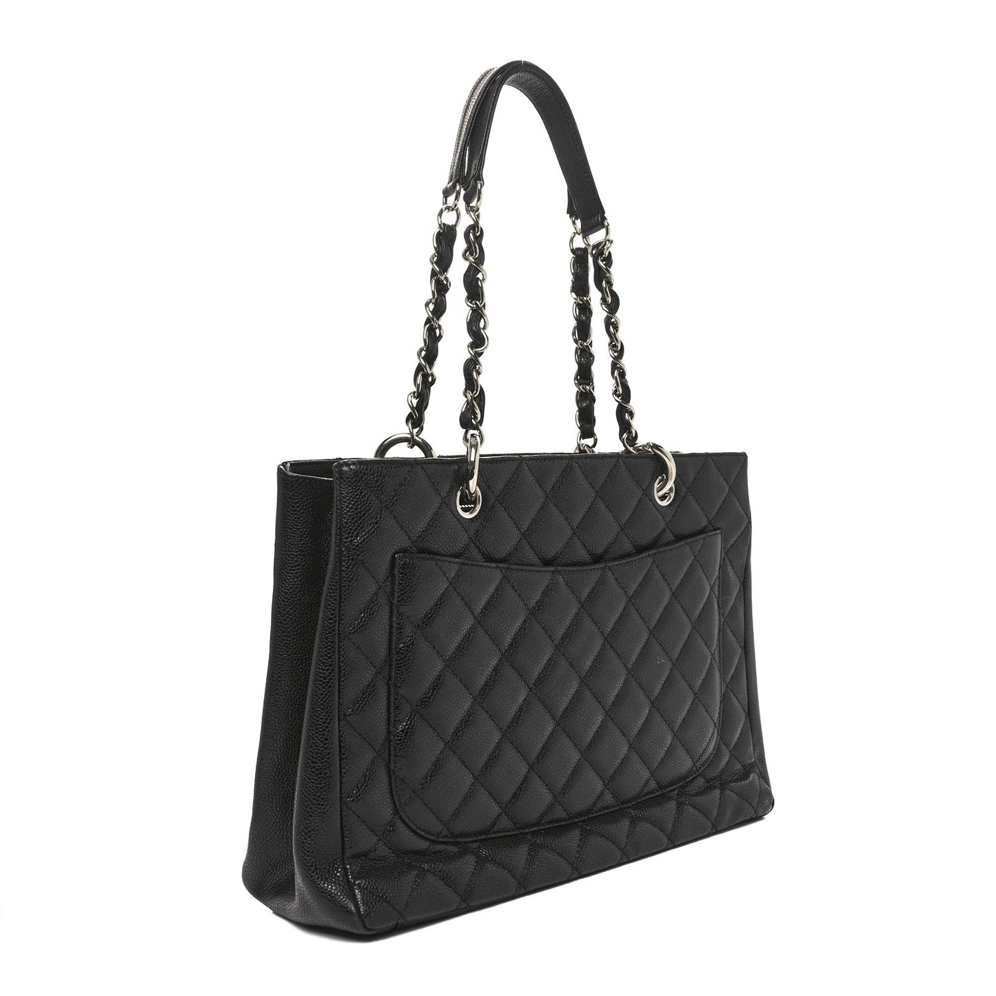 Caviar Quilted Grand Shopping Tote GST Black
