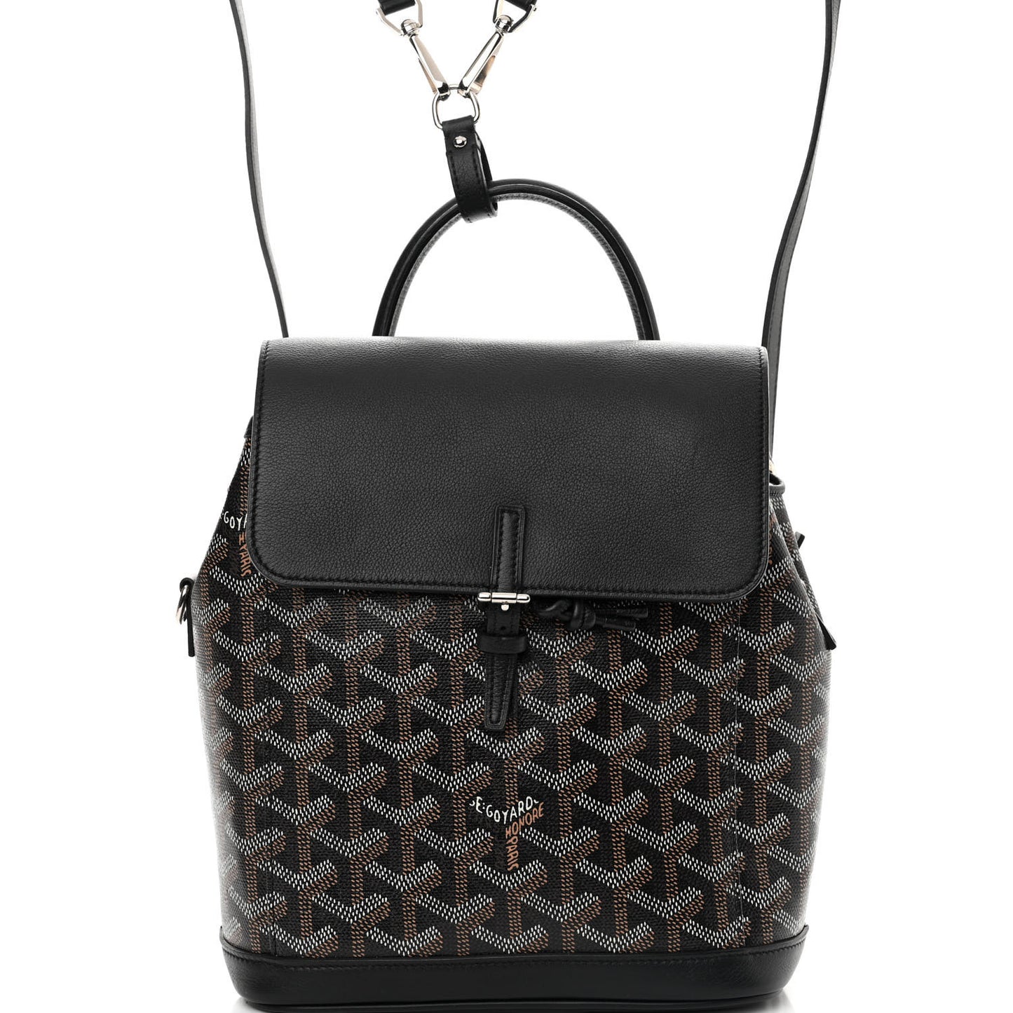 Goyardine Calfskin Mini Alpin Backpack Black