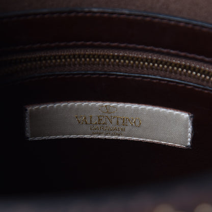 Valentino Garavani Calfskin Embossed Studded Medium My Rockstud Frame Bag Cacao 6 of 12