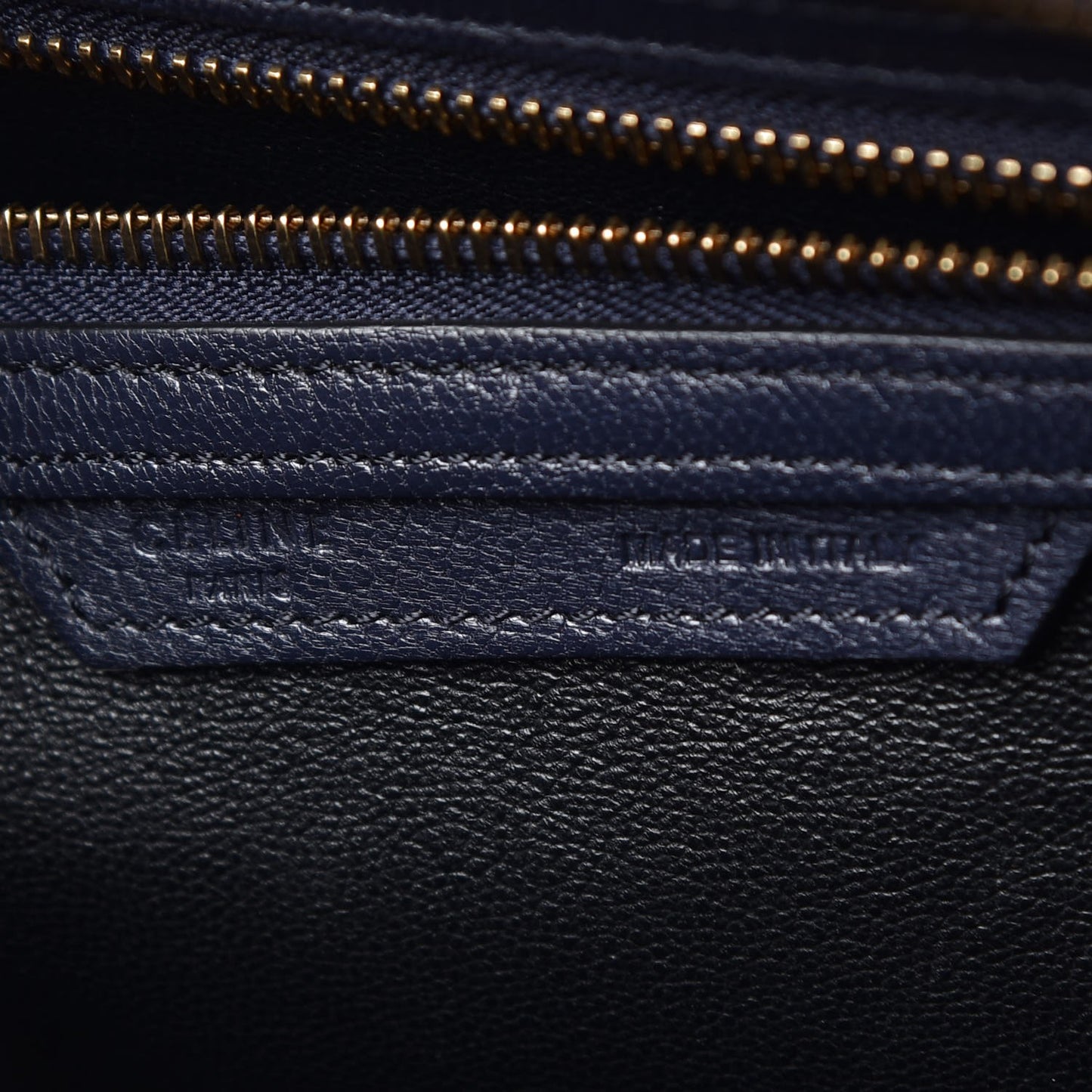 Goatskin Mini Luggage Dark Blue Black