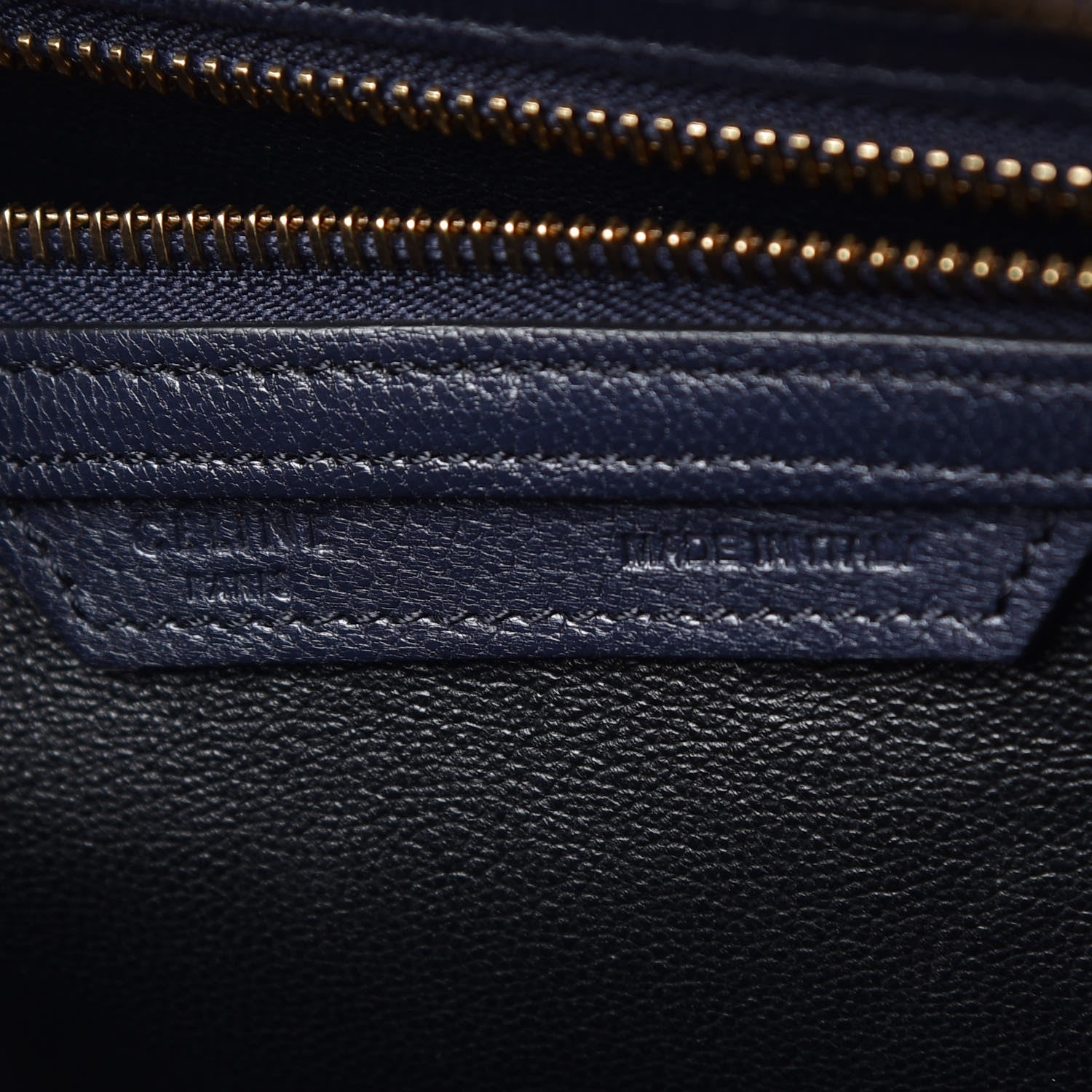 Celine Goatskin Mini Luggage Dark Blue Black 8 of 10