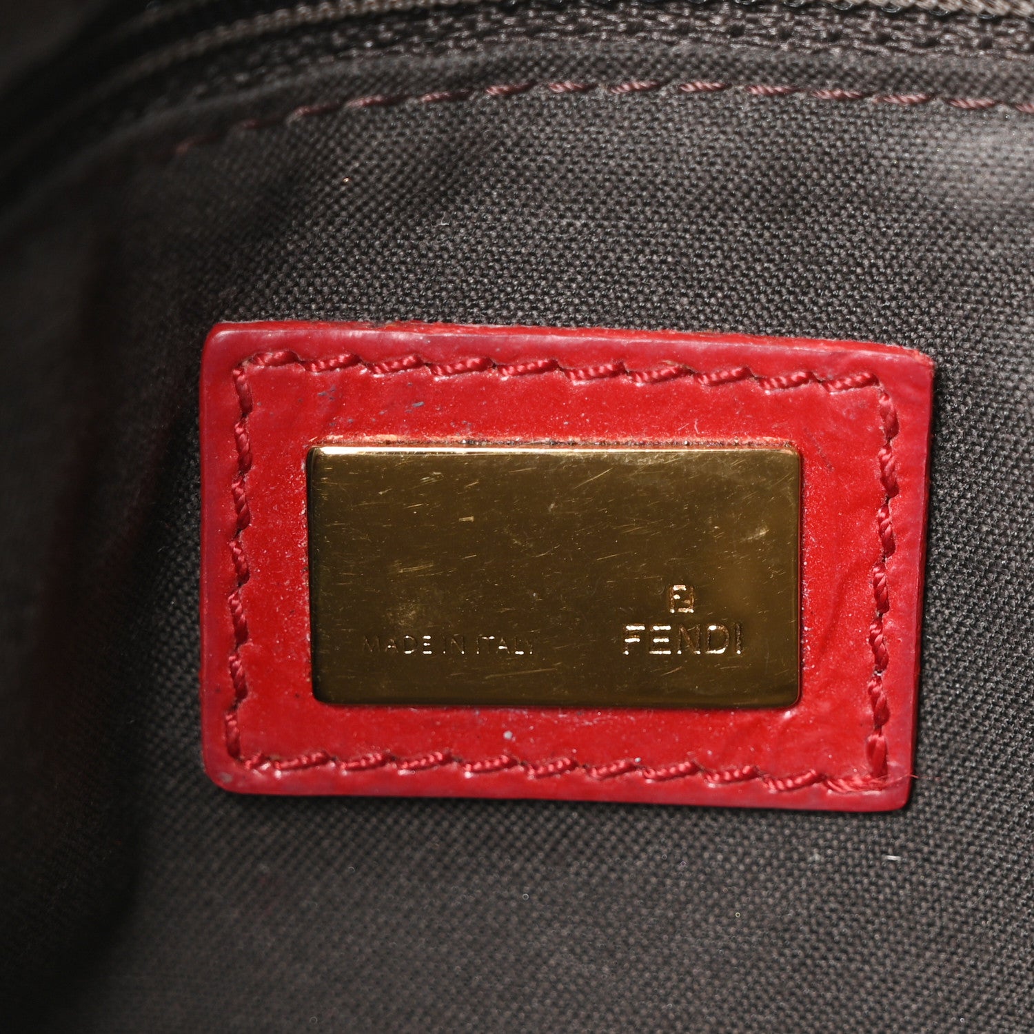 Fendi Vitello Naplak Medium Convertible Baguette Rosso 6 of 10