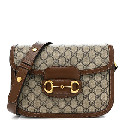 Gucci GG Supreme Monogram Horsebit 1955 Shoulder Bag Beige Brown Sugar 1 of 12