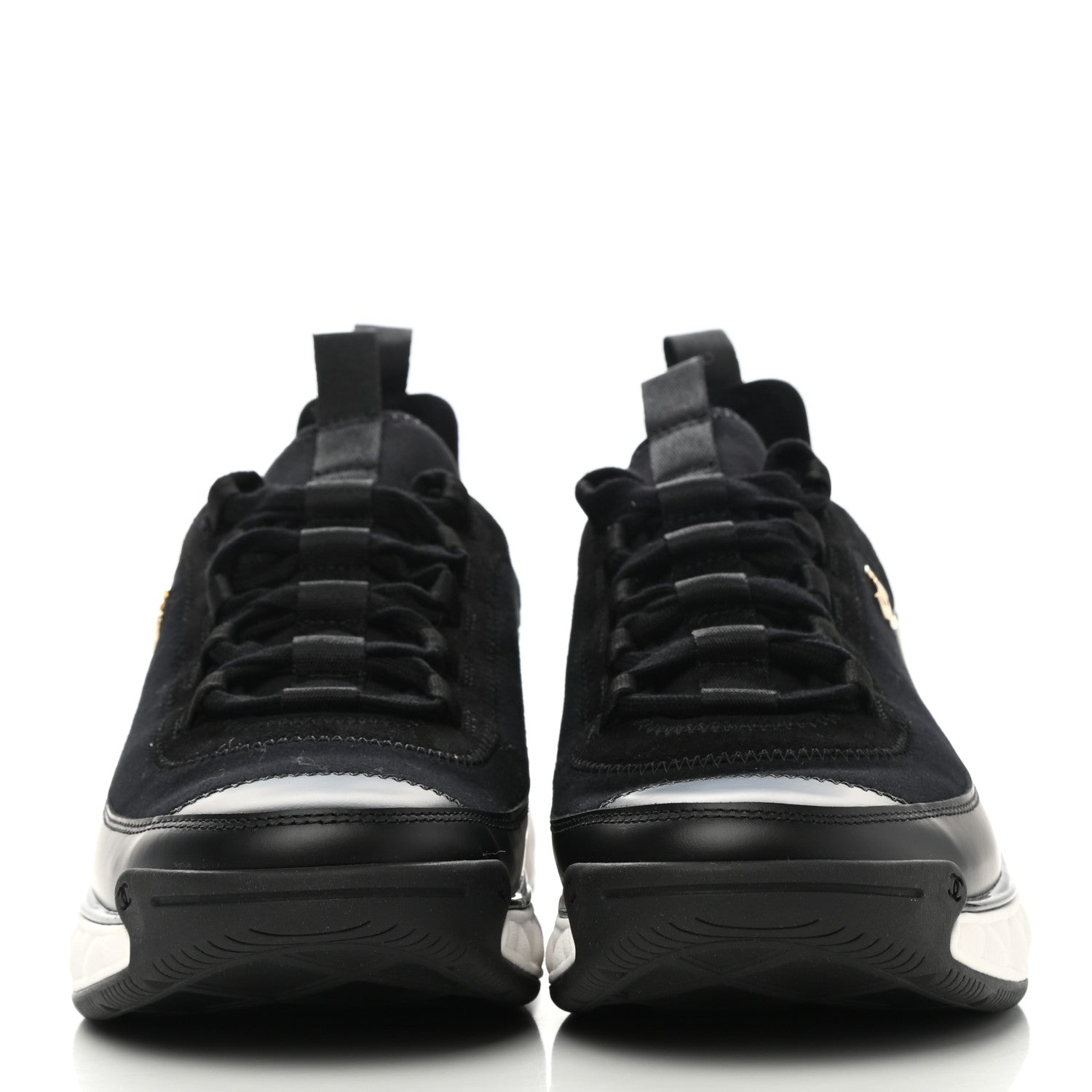 Chanel Fabric Suede CC Sneakers 40 Black 2 of 9