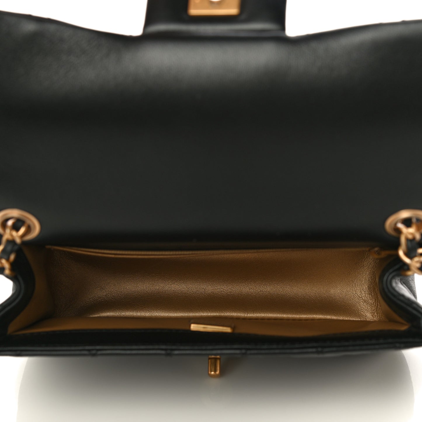 Lambskin Quilted Mini Rectangular Pearl Crush Flap Black