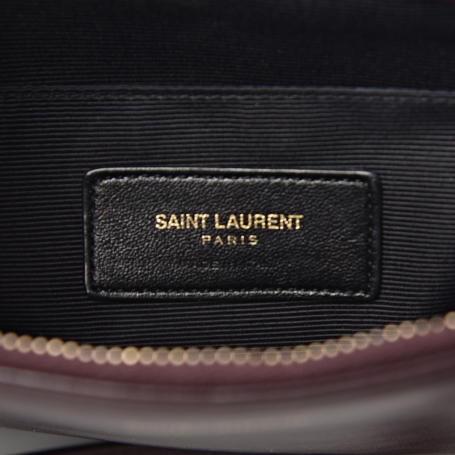 Saint Laurent Calfskin Teen Monogram Crossbody Bag Bordeaux 7 of 10
