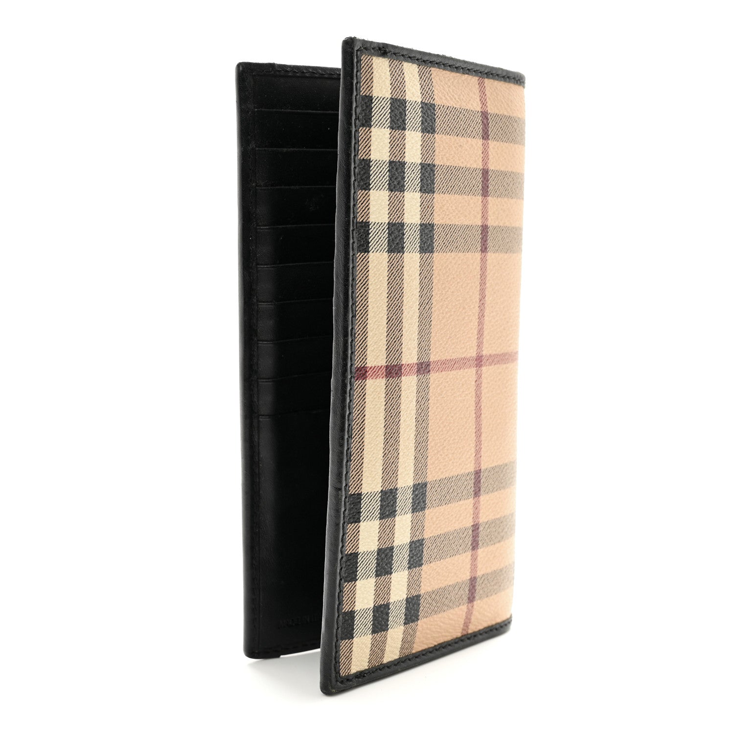Burberry Haymarket Check Continental Wallet Black 3 of 12