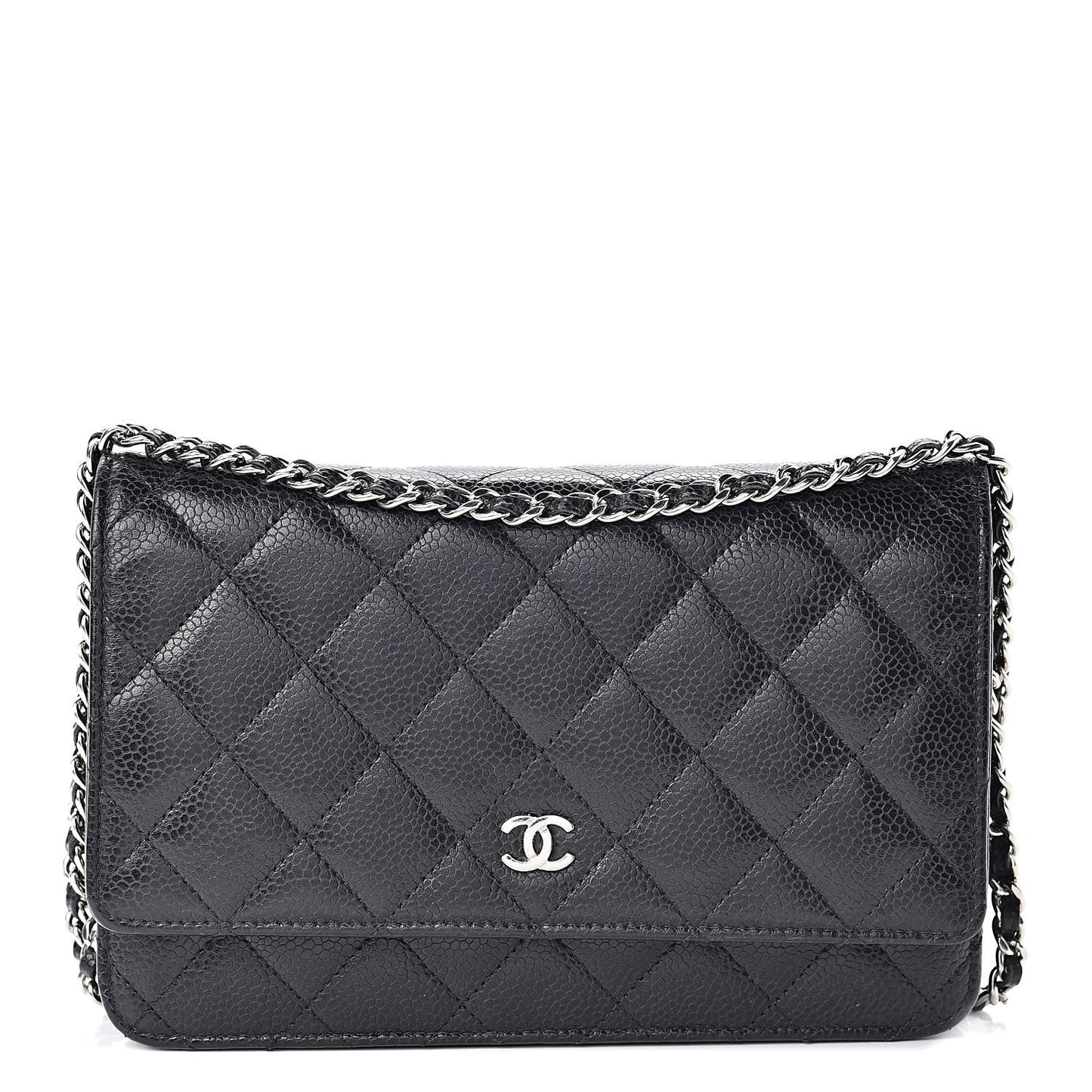 Caviar Quilted Wallet On Chain WOC Black