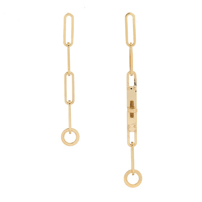 Hermes 18K Yellow Gold TPM Kelly Chaine Earrings 1 of 4