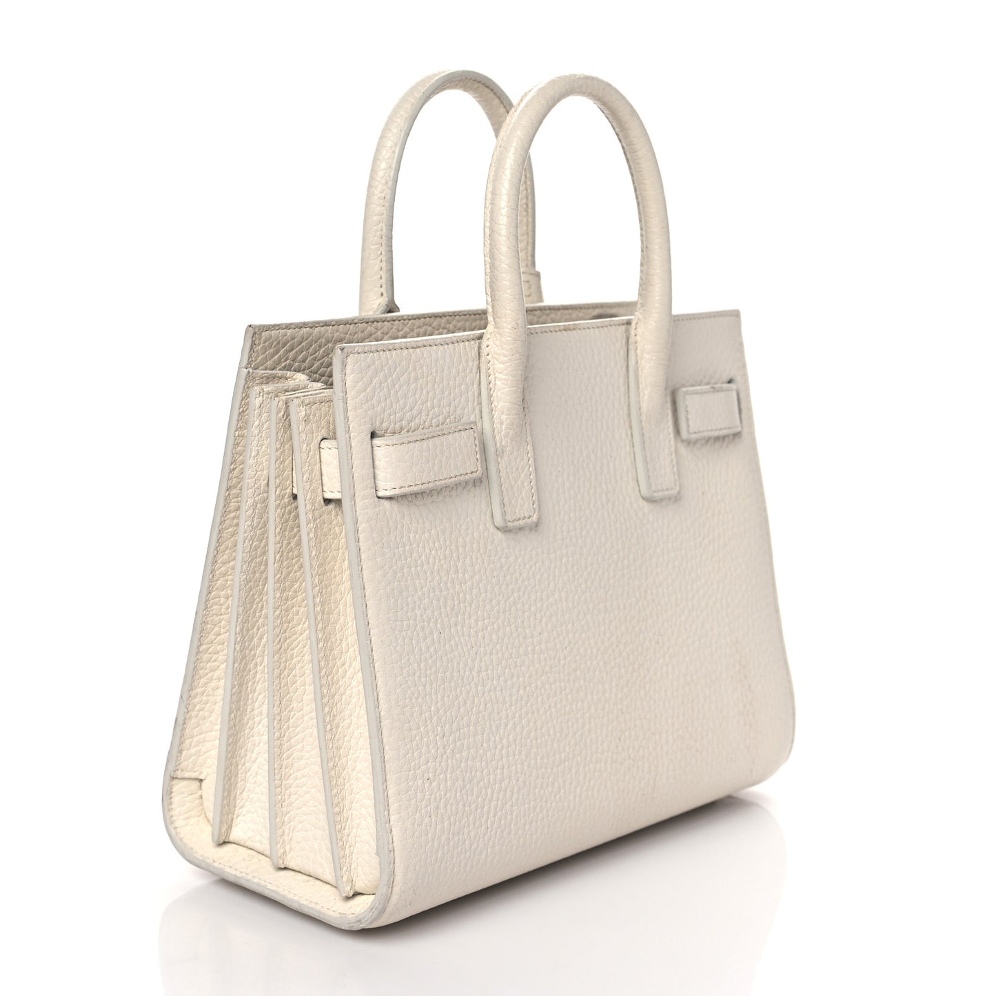 Grained Calfskin Nano Sac de Jour Dove White