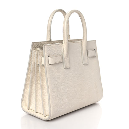 Saint Laurent Grained Calfskin Nano Sac de Jour Dove White 3 of 14