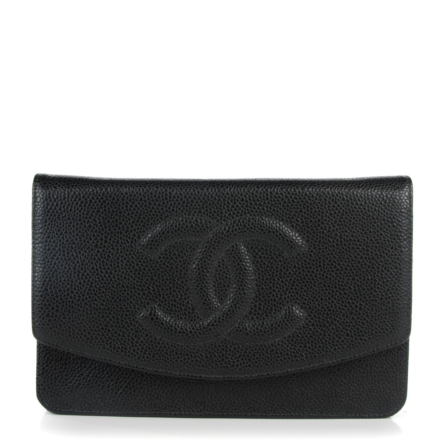 Chanel Caviar Timeless CC Wallet On Chain WOC Black 1 of 10