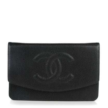 Chanel Caviar Timeless CC Wallet On Chain WOC Black 1 of 10