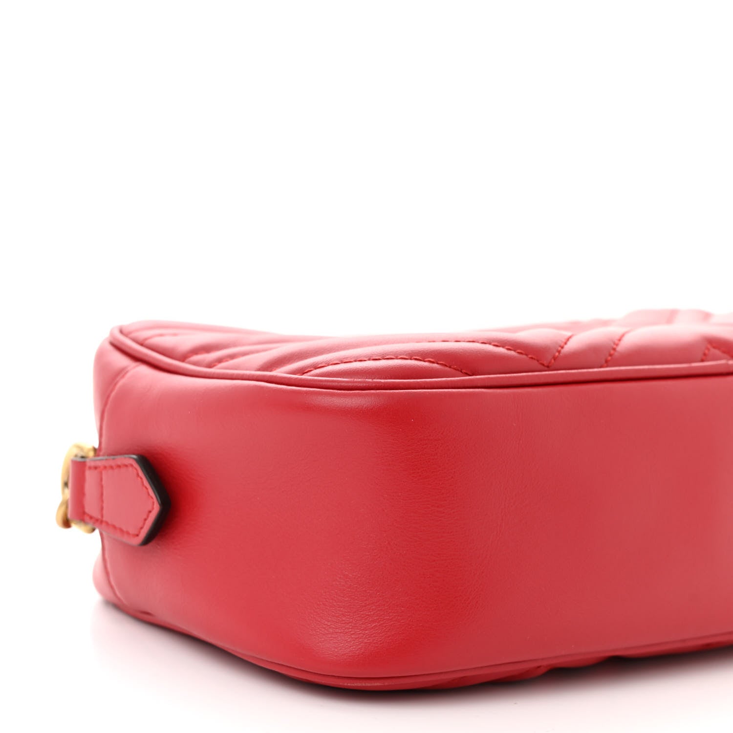 Gucci Calfskin Matelasse Small GG Marmont Chain Shoulder Bag Hibiscus Red 9 of 13