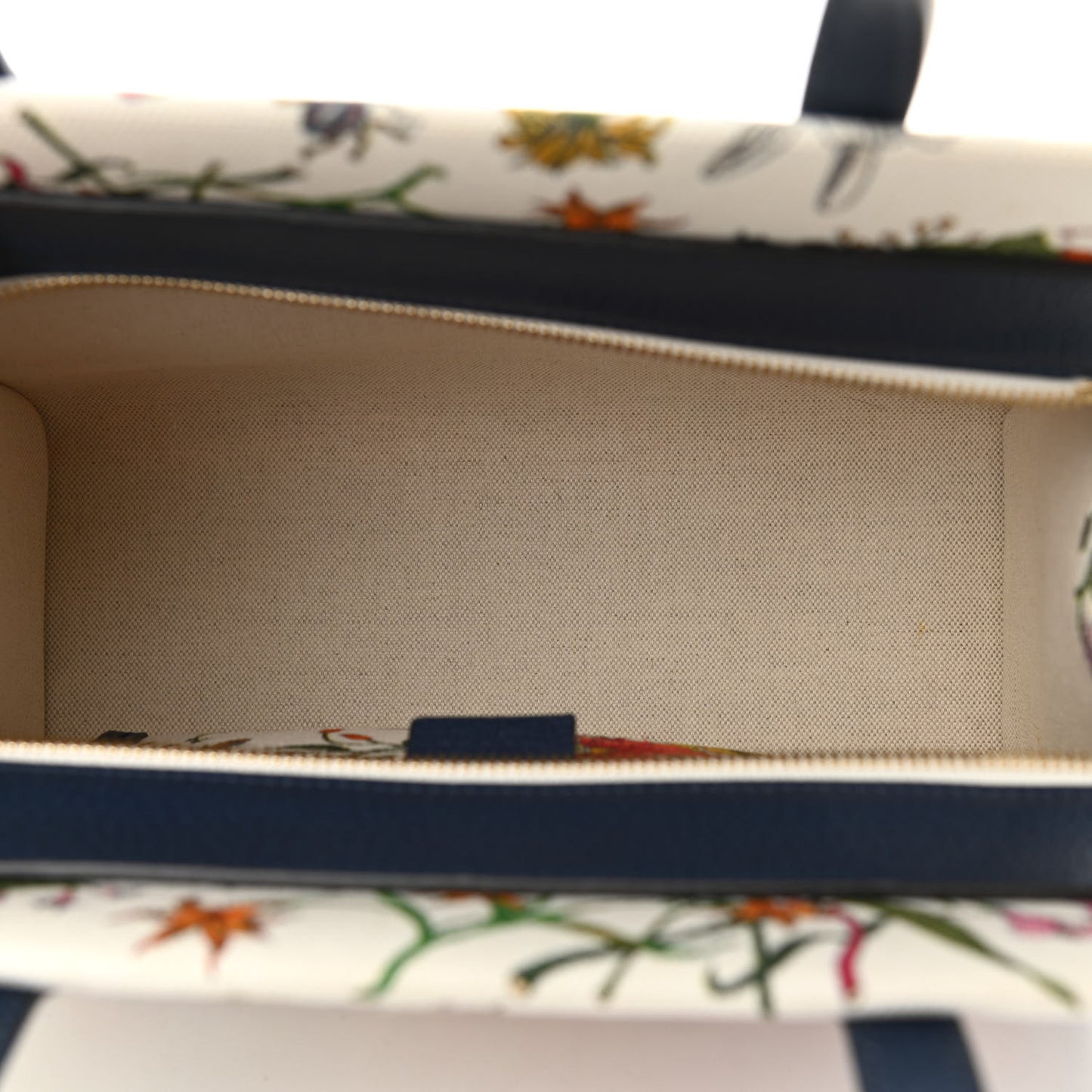 Canvas Medium Flora Tote White Multicolor Blue Agata